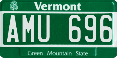VT license plate AMU696