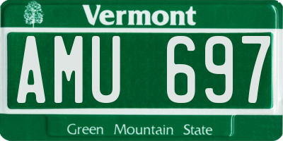 VT license plate AMU697