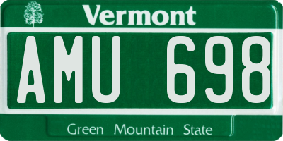 VT license plate AMU698