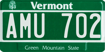 VT license plate AMU702