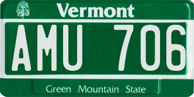 VT license plate AMU706
