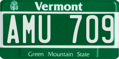 VT license plate AMU709