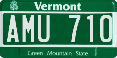 VT license plate AMU710