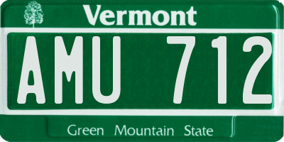 VT license plate AMU712