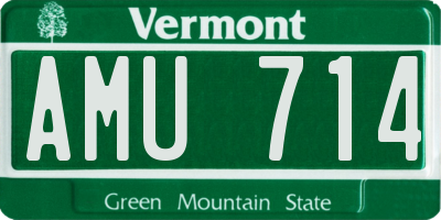 VT license plate AMU714