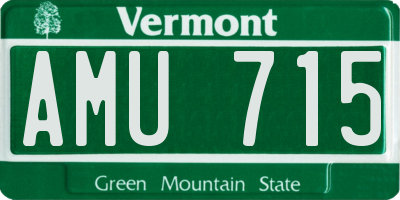 VT license plate AMU715
