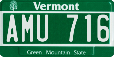 VT license plate AMU716