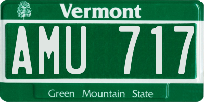 VT license plate AMU717