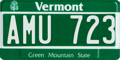 VT license plate AMU723