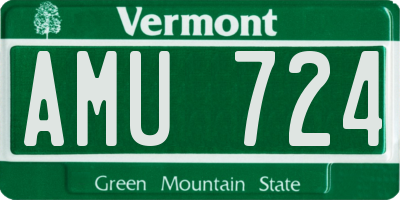 VT license plate AMU724