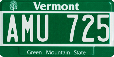 VT license plate AMU725