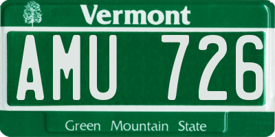 VT license plate AMU726