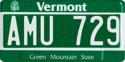 VT license plate AMU729