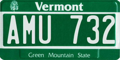 VT license plate AMU732