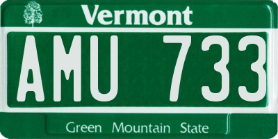 VT license plate AMU733