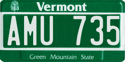 VT license plate AMU735
