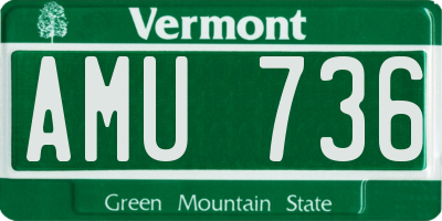 VT license plate AMU736