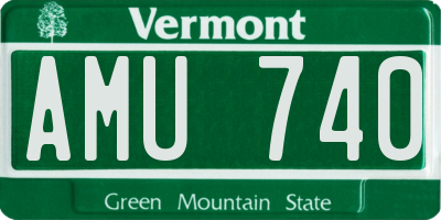 VT license plate AMU740