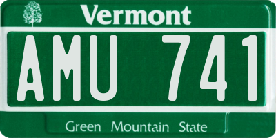 VT license plate AMU741