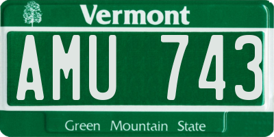 VT license plate AMU743