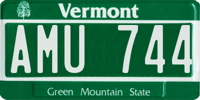 VT license plate AMU744