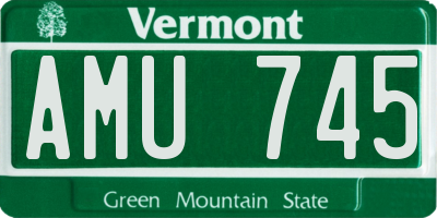 VT license plate AMU745
