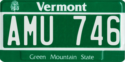 VT license plate AMU746