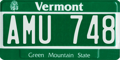 VT license plate AMU748