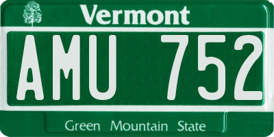 VT license plate AMU752