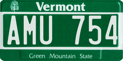 VT license plate AMU754