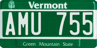 VT license plate AMU755
