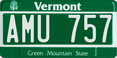 VT license plate AMU757