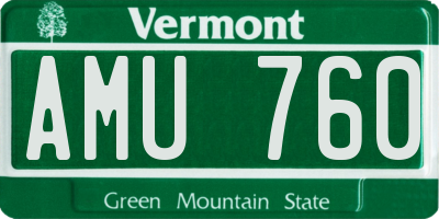 VT license plate AMU760