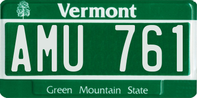 VT license plate AMU761