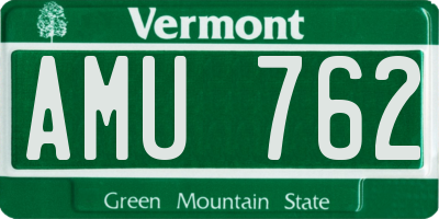 VT license plate AMU762