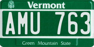 VT license plate AMU763