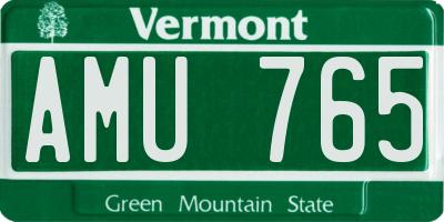 VT license plate AMU765