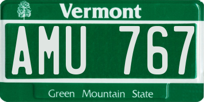 VT license plate AMU767