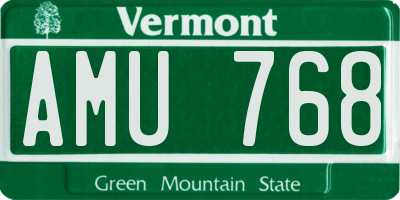VT license plate AMU768