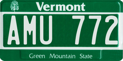 VT license plate AMU772