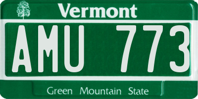 VT license plate AMU773