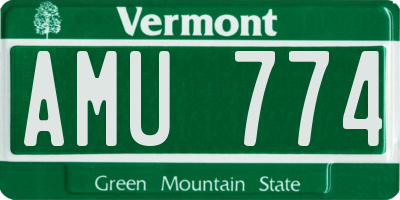 VT license plate AMU774