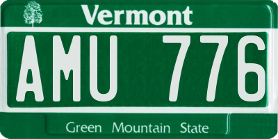 VT license plate AMU776