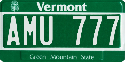 VT license plate AMU777