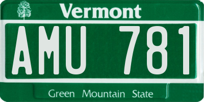 VT license plate AMU781