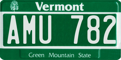 VT license plate AMU782