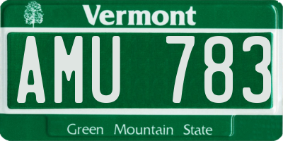 VT license plate AMU783
