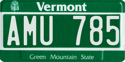 VT license plate AMU785