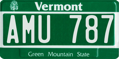 VT license plate AMU787