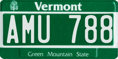 VT license plate AMU788